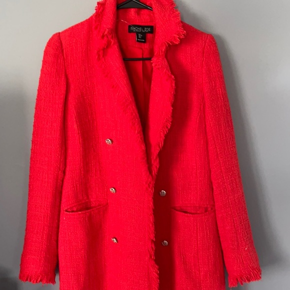 Rachel Zoe Jackets & Blazers - Rachel Zoe long-line tweed jacket orange small